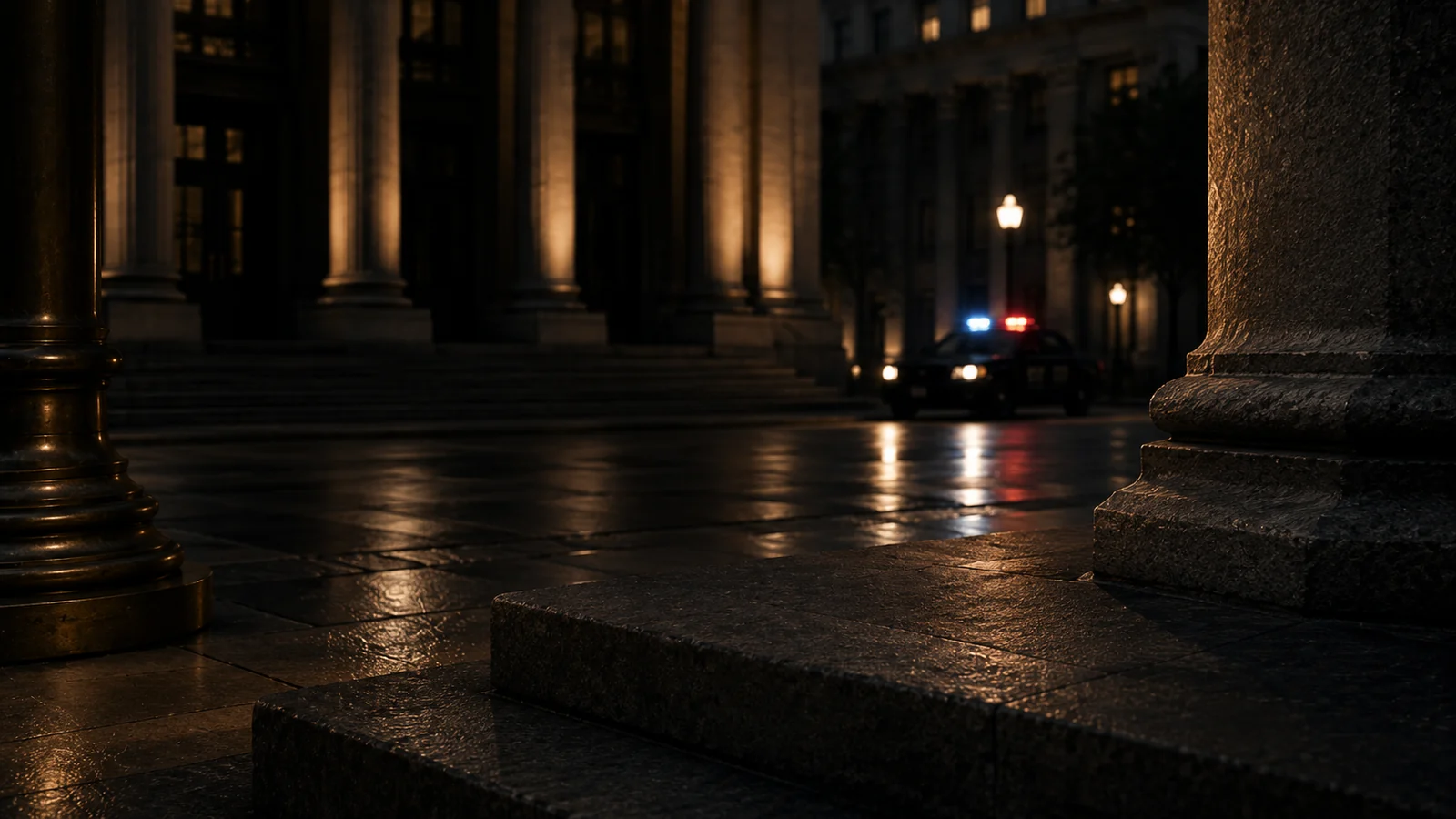 Courthouse reflections representing violent-felony litigation